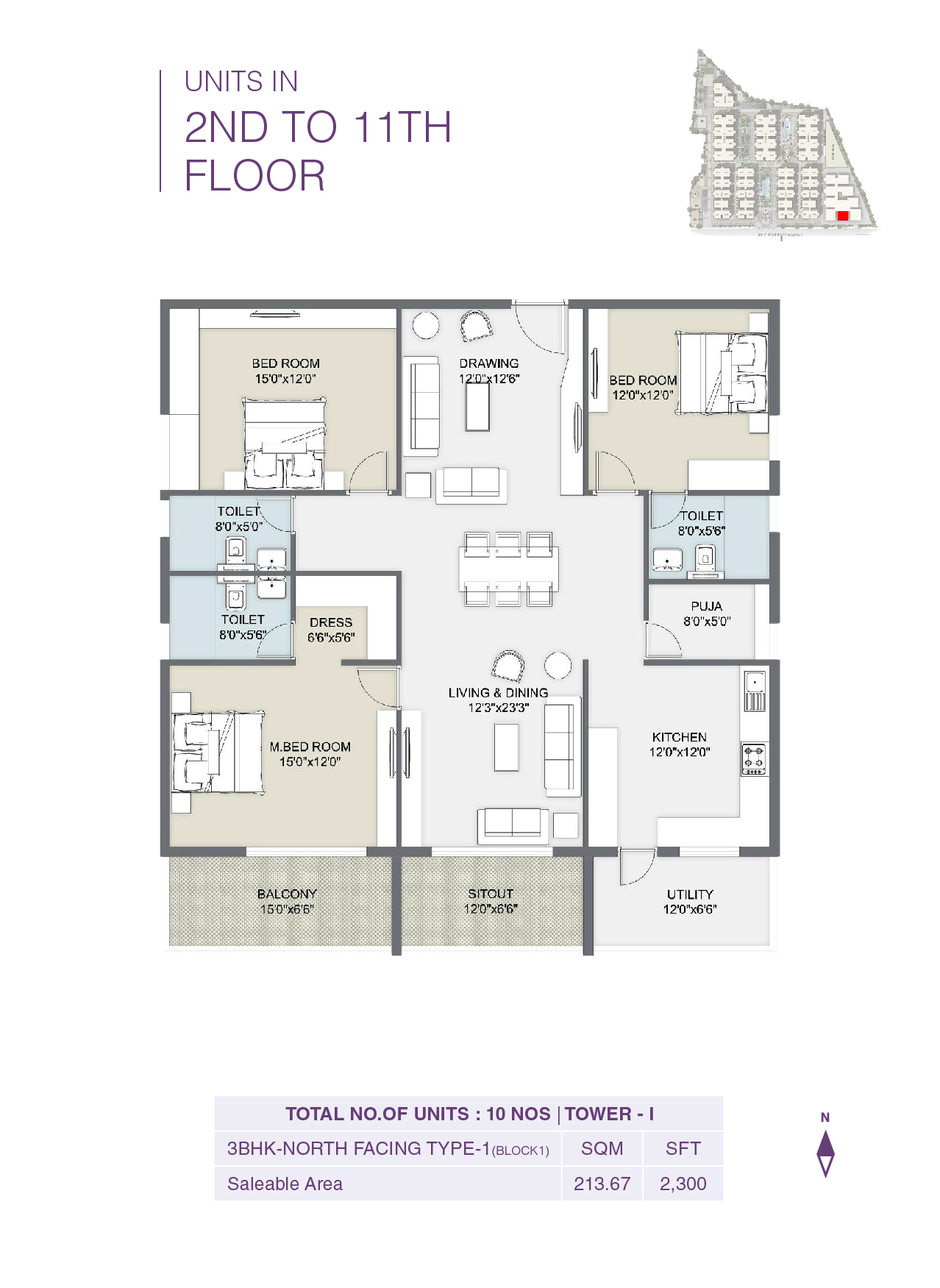 Tower F 3BHK